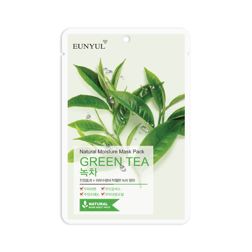 EUNYUL Natural Sheet Mask Pack (Green Tea) 0.74 fl. Oz. / 22ml