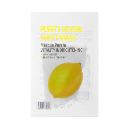 EUNYUL Purity Facial Sheet Mask Pack (Lemon) 0.74 fl. Oz. / 22ml